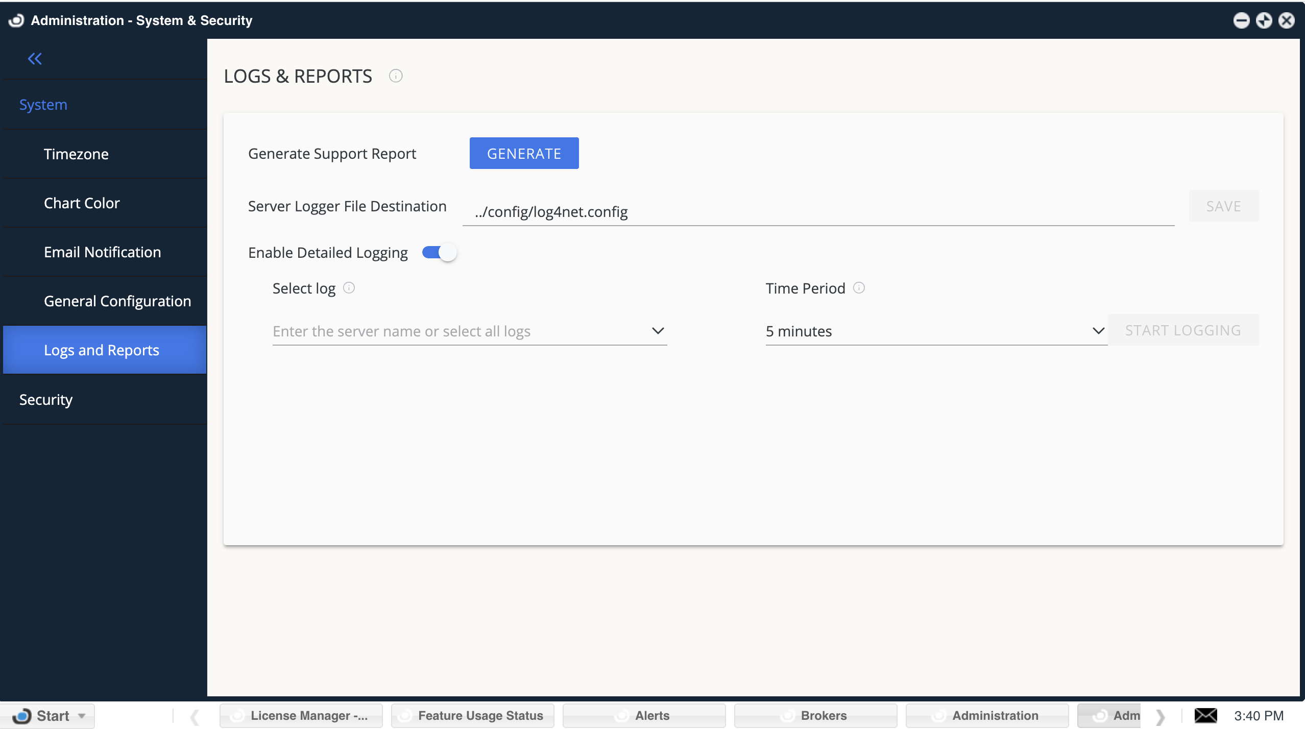 Administration - Logs&amp;Reports