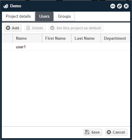 Attaching users and user groups to a project 