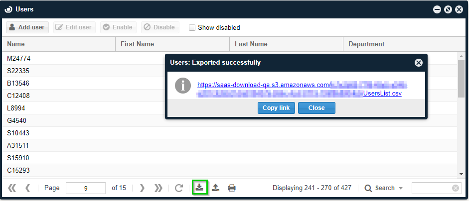 OpenLM user table format reference