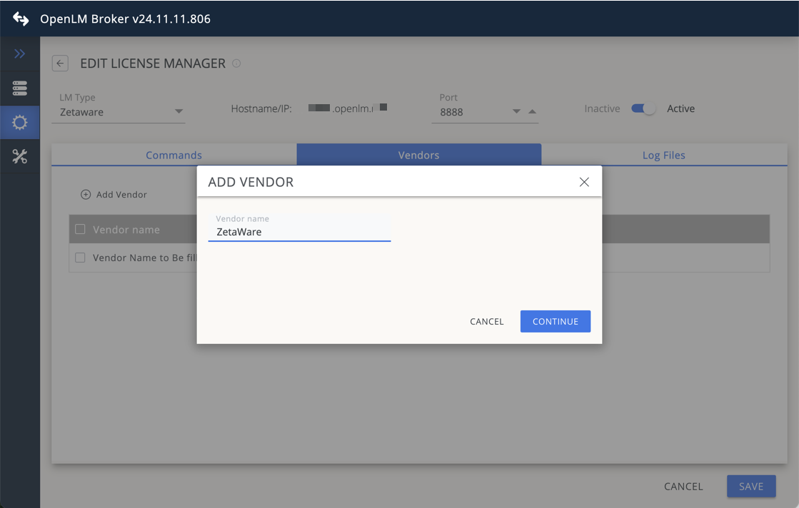 Adding ZetaWare vendor in OpenLM Broker
