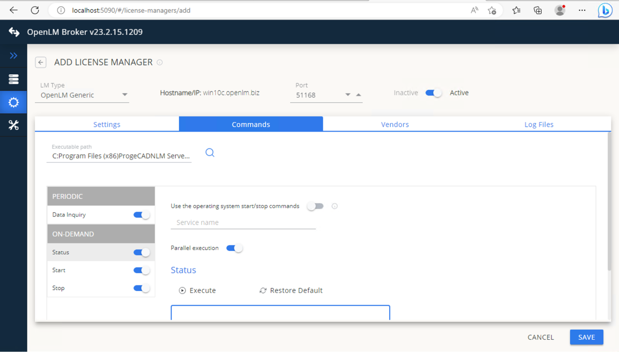 Go to the Vendors tab. Click Add Vendor. Enter ProgeCAD (or another free-text name). Click Continue -&gt; Save.