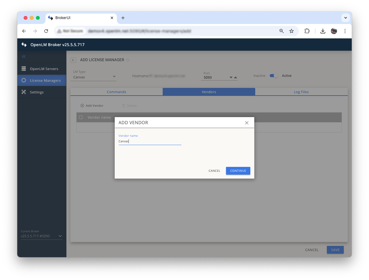 Adding Canvas vendor in OpenLM Broker