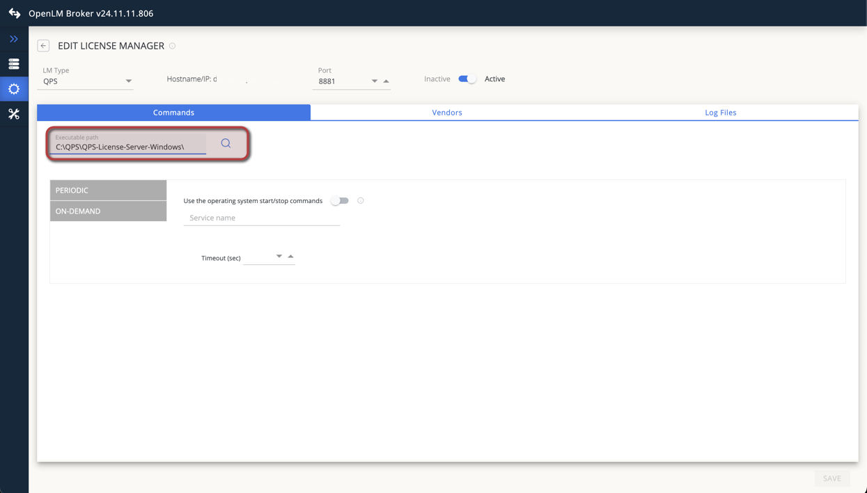 Configuring command path for QPS in OpenLM Broker