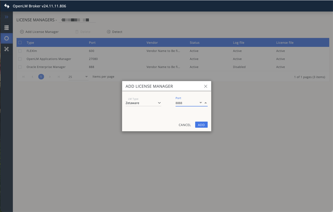Adding ZetaWare license manager in OpenLM Broker