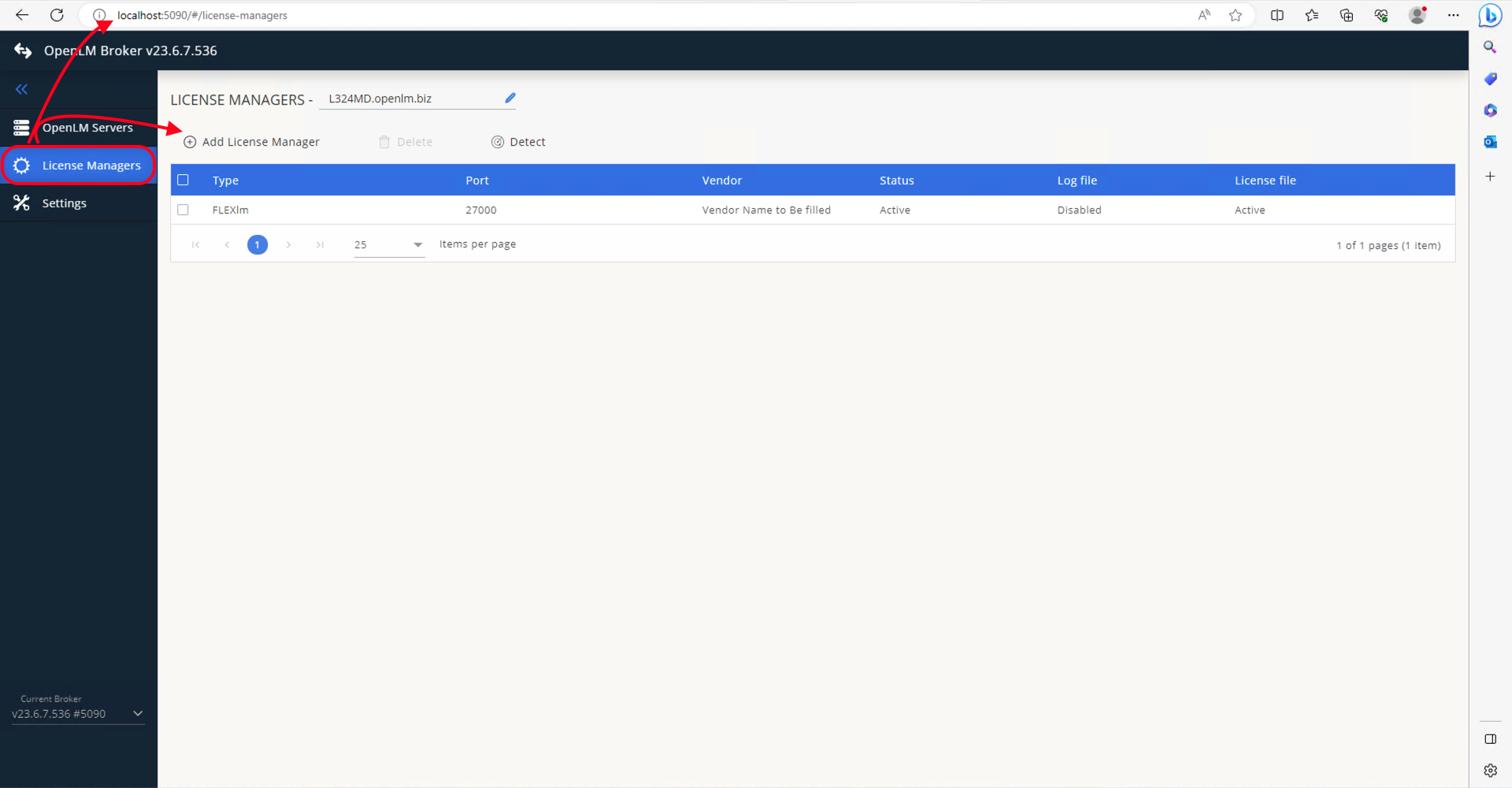 From the drop-down list, select Chaos and enter the port (e.g., 35033).