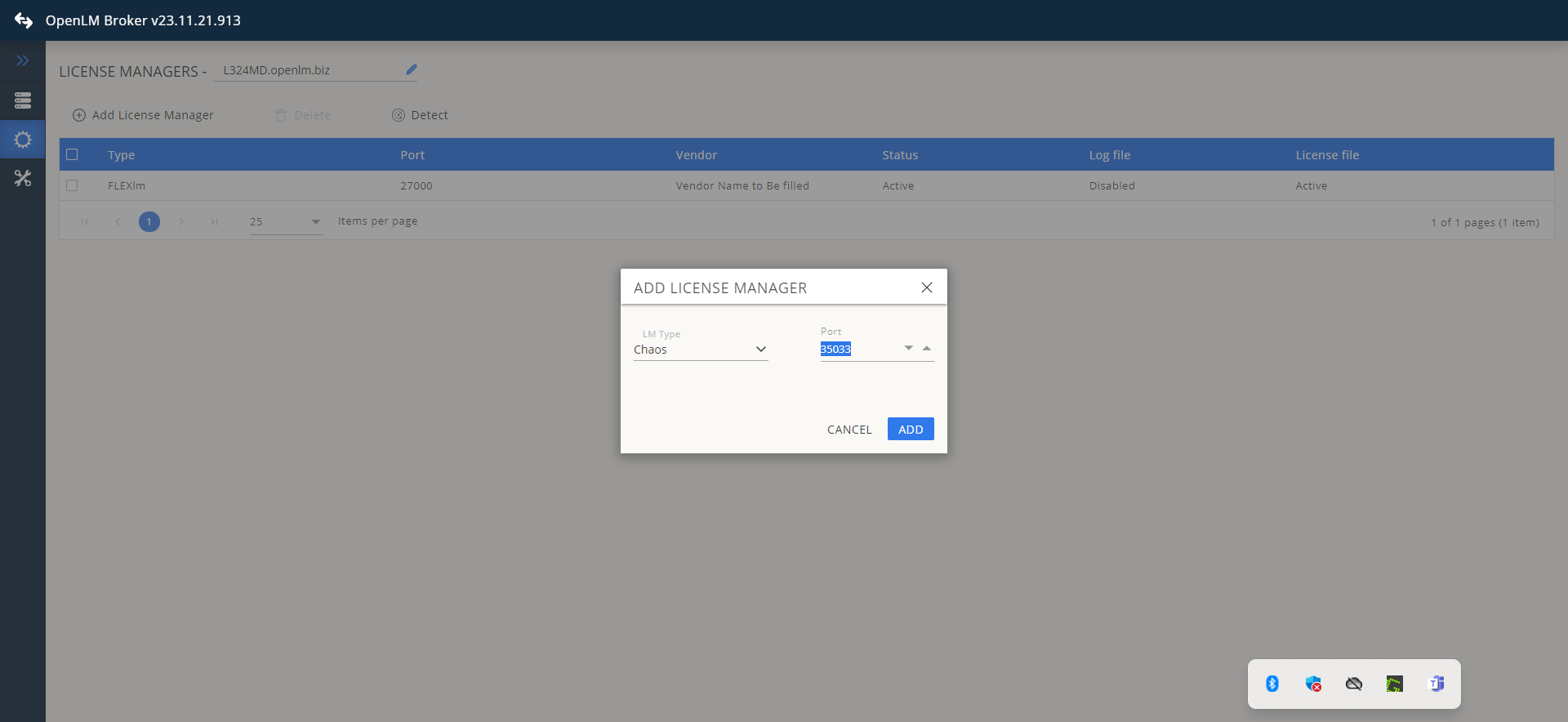 Go to Vendors -&gt; Add Vendor and enter the name Chaos V-Ray. Click Continue.