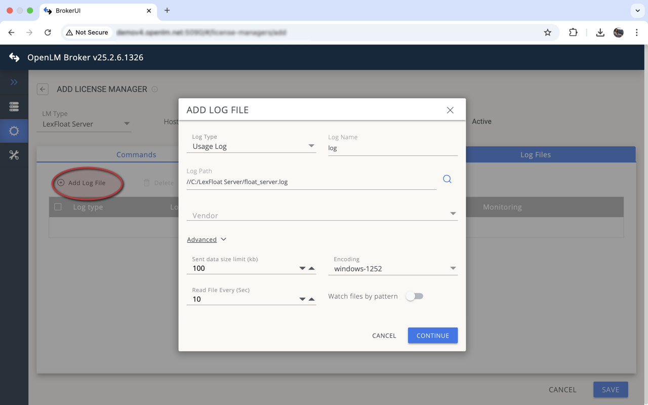 Adding a log file for LexFloat Server in OpenLM Broker