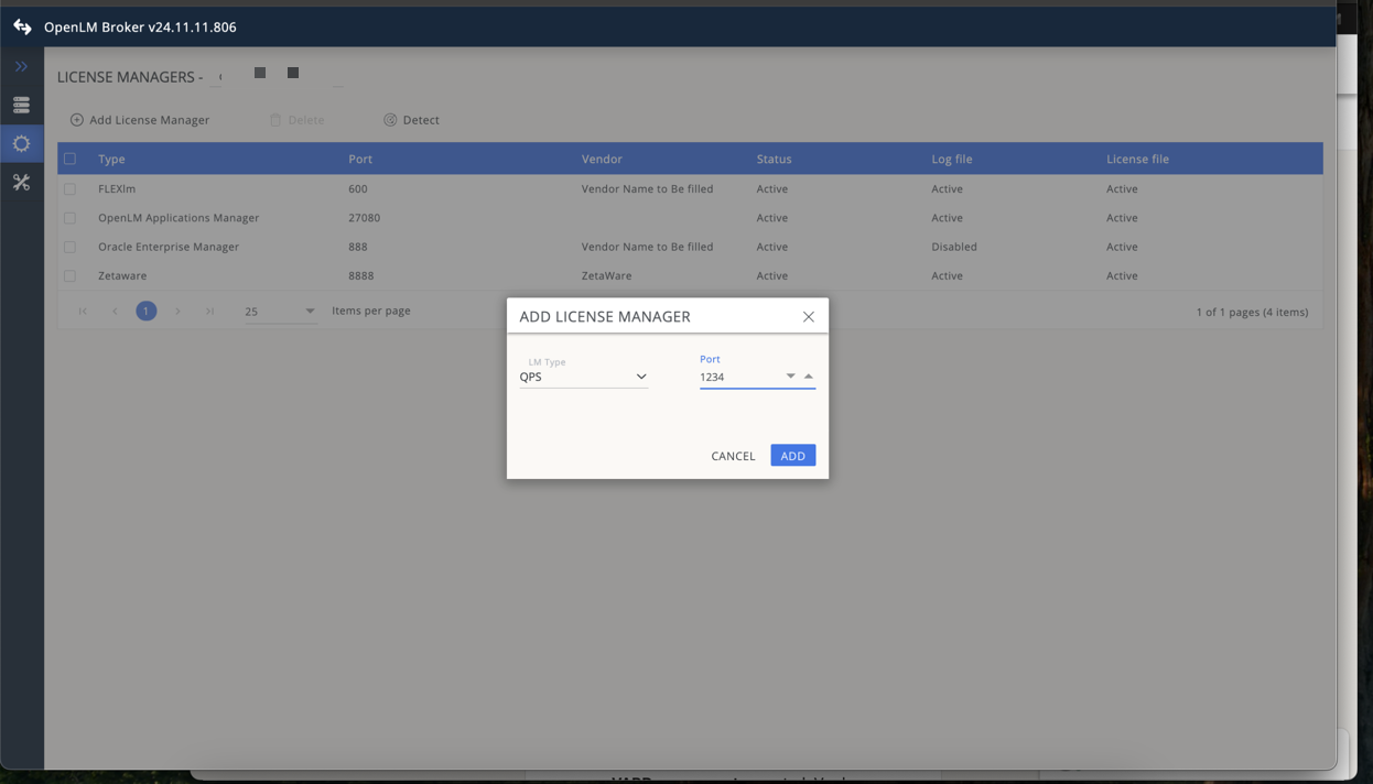 Adding QPS license manager in OpenLM Broker