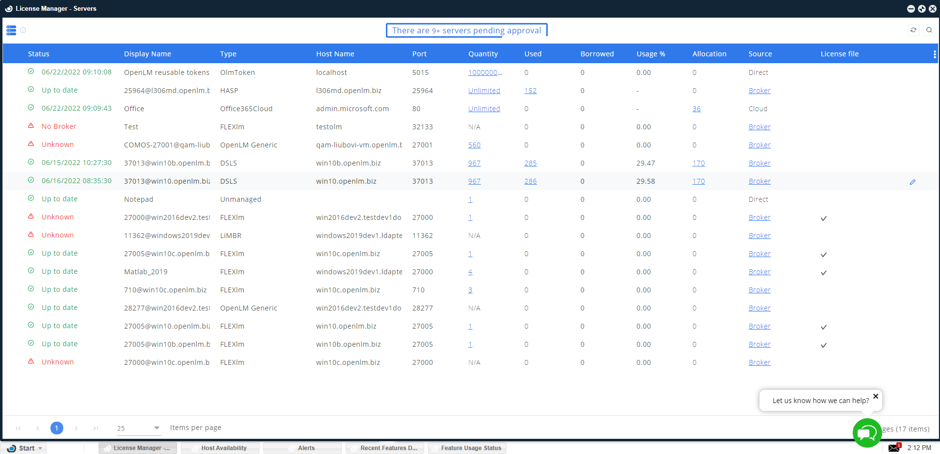 License Managers Servers