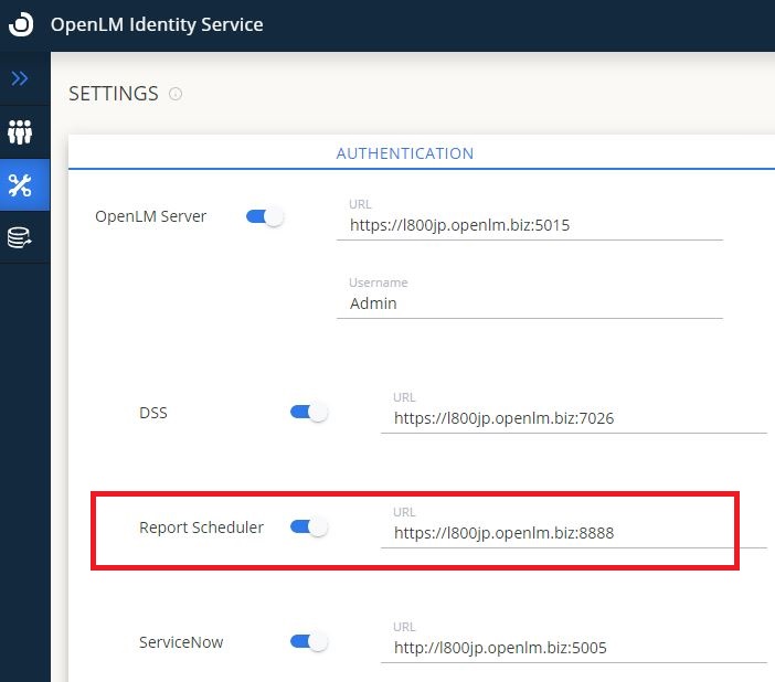 Reports Scheduler Identity Service configuration