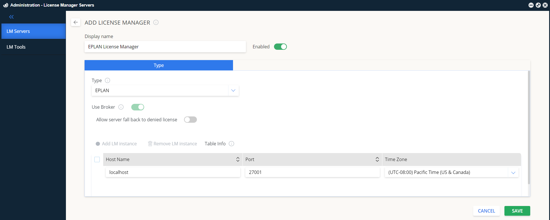 Adding EPLAN server in EasyAdmin