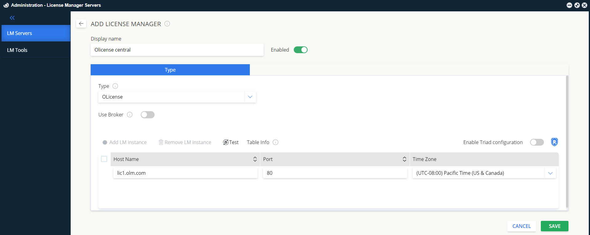 Adding OLicense server