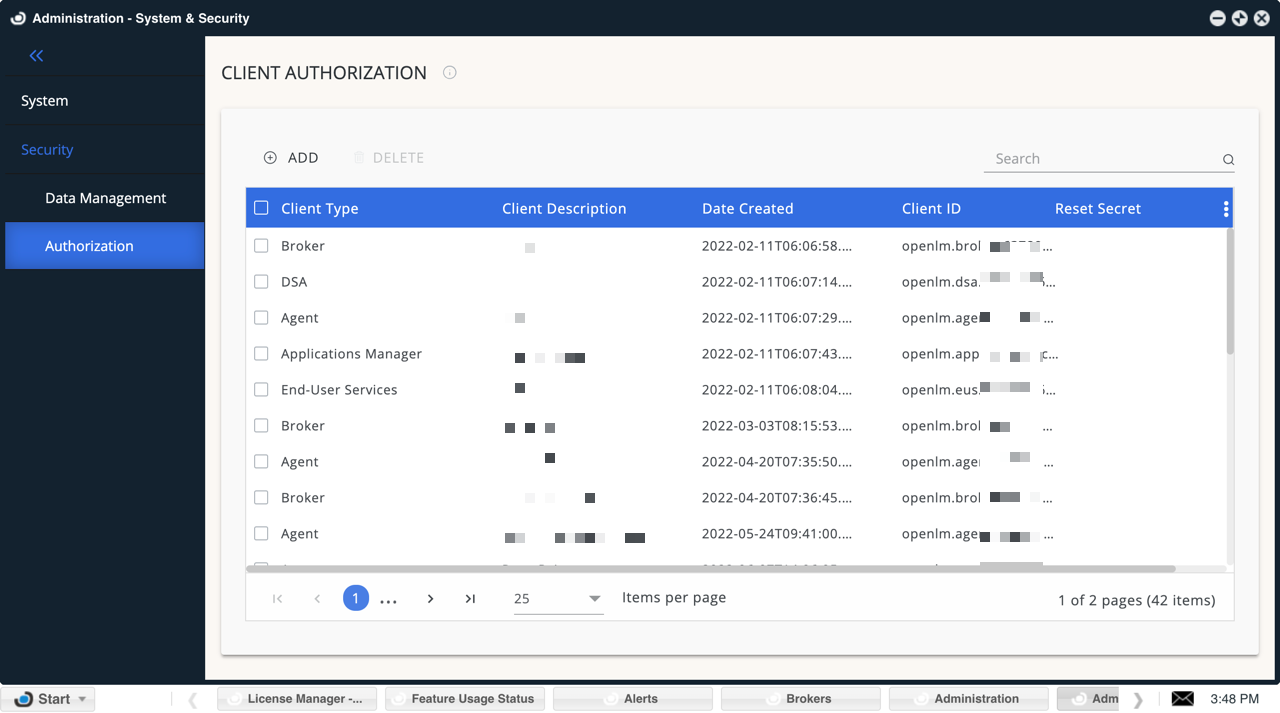 Administration - Client Authorization