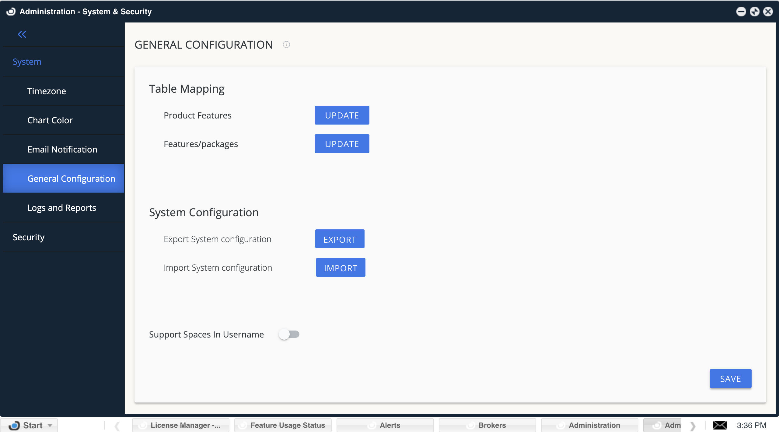 Administration - General Configuration