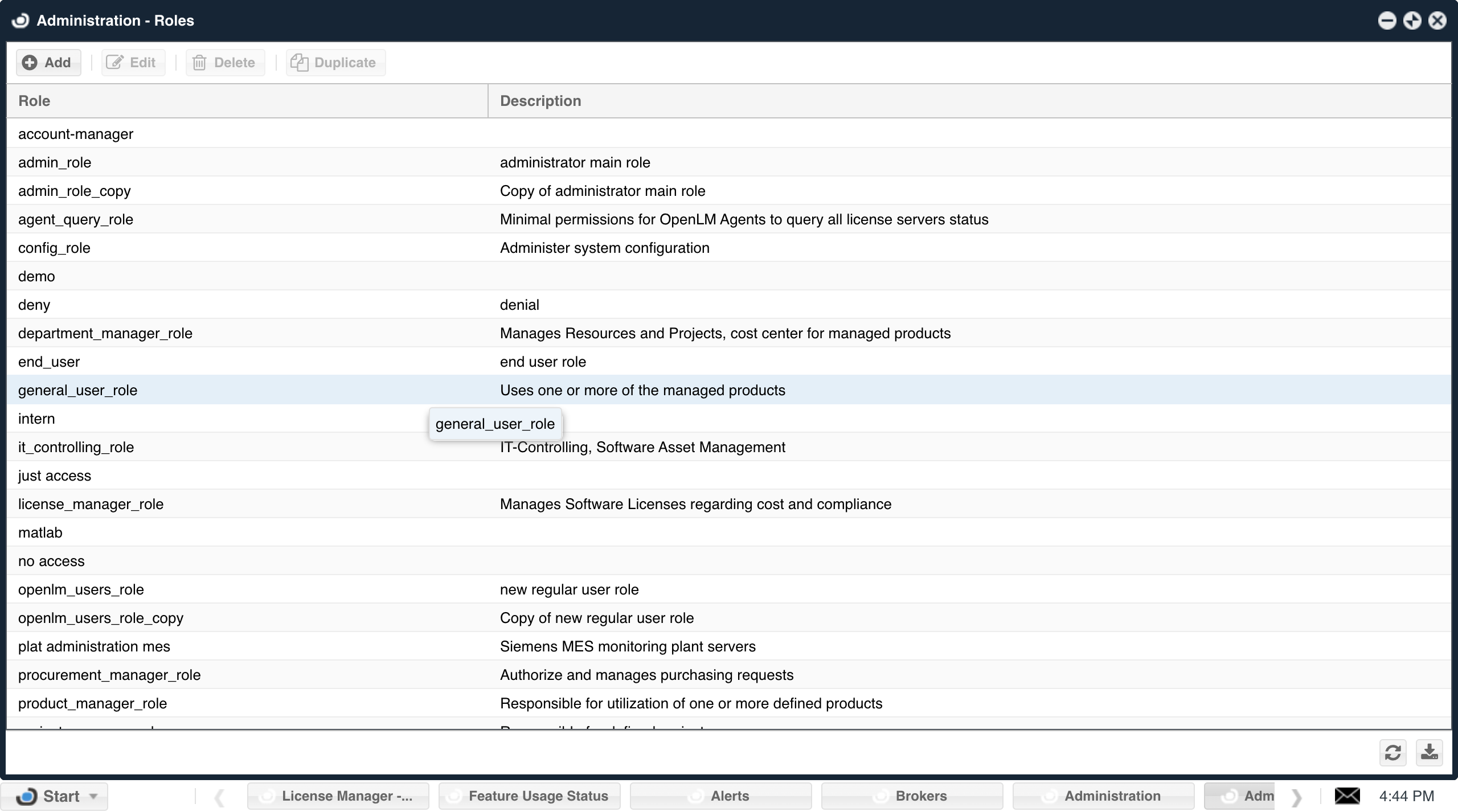 Administration - Roles