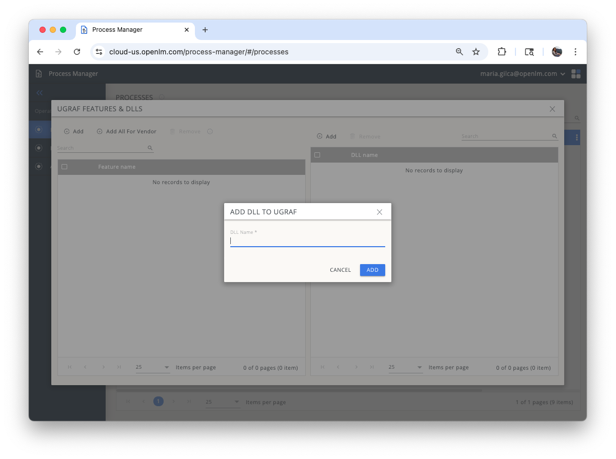 Adding a DLL in Process Manager