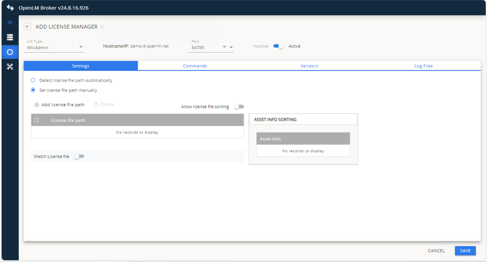 ライセンスファイルパスを追加