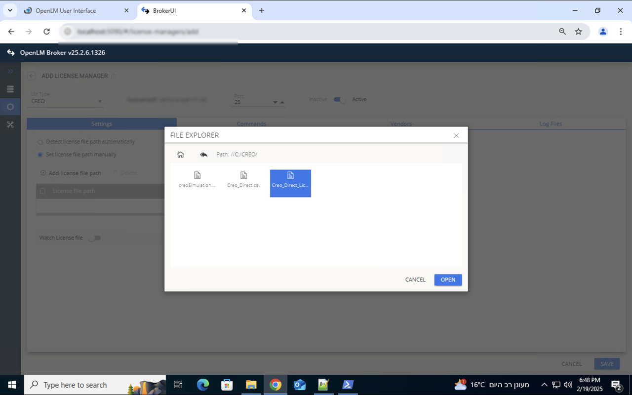 Step 4: Commands タブ