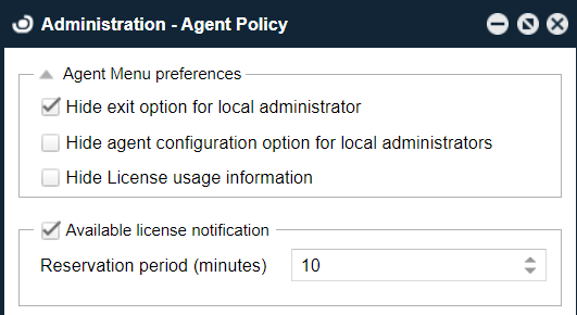 Administration - Agent Policy