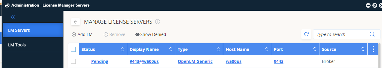 Approve license server