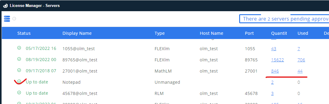 LS-DYNA license manager active connection indicator