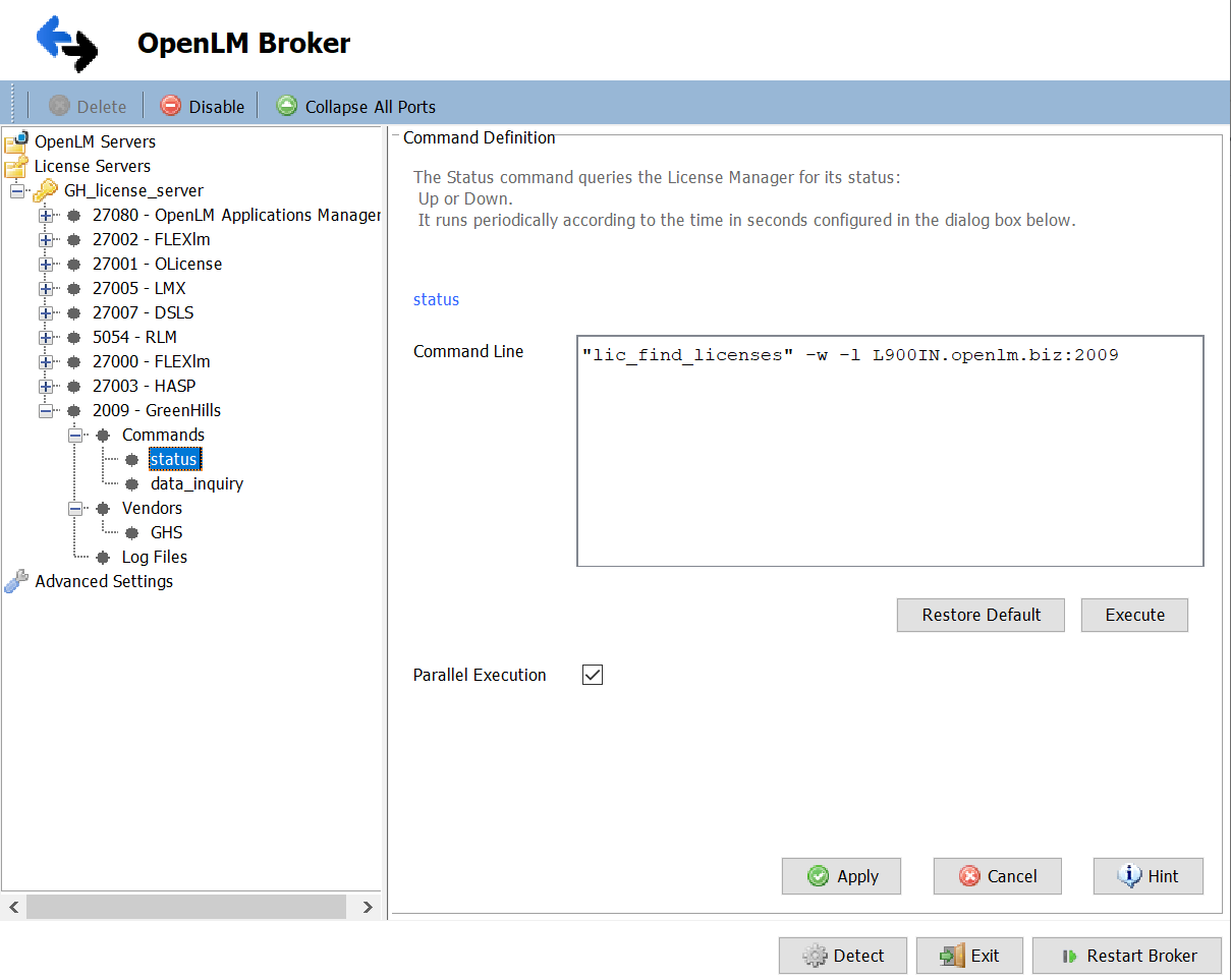 Green Hills Broker configuration