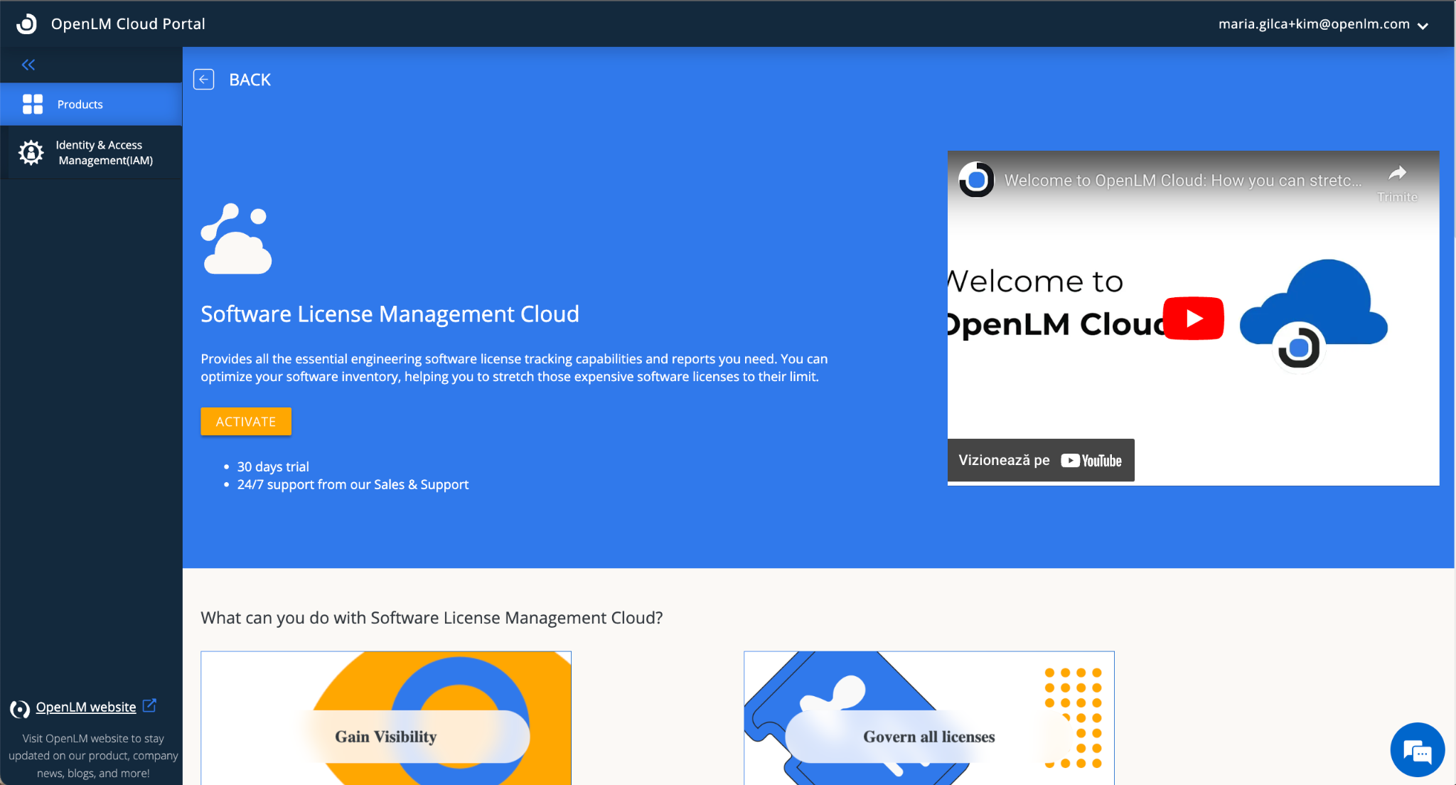 Figure 6: The Software License Management Cloud Activation window