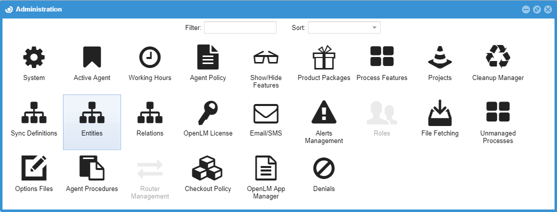 OpenLM User Interface administration