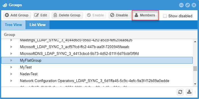 viewing groups in OpenLM User Interface