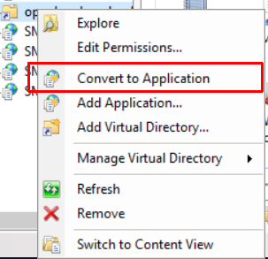 IIS Manager convert to application feature