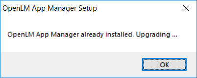 The Applications Manager Setup Upgrade dialog.