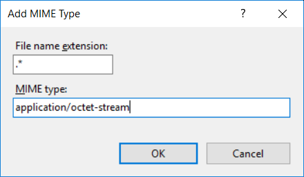 Add MIME Type with application/octet-stream